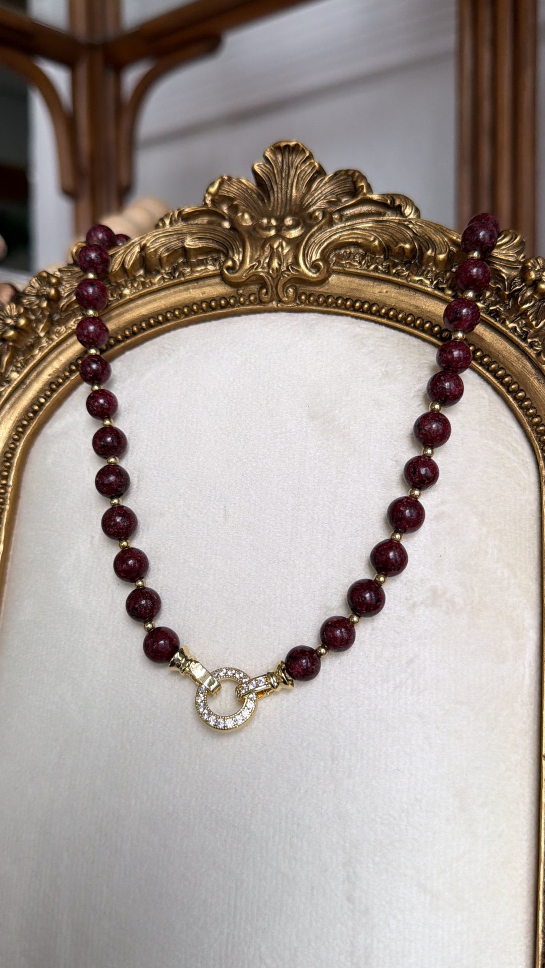 Treasure Jewels: She's the One Beaded Necklace, Burgundy