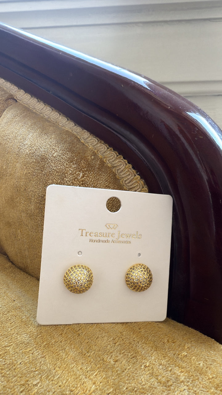 Treasure Jewels: Glitter Bead Stud, Gold