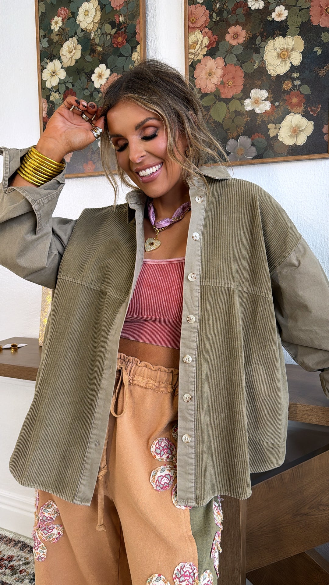 Pine Crest Lightweight Corduroy Shacket, Mocha