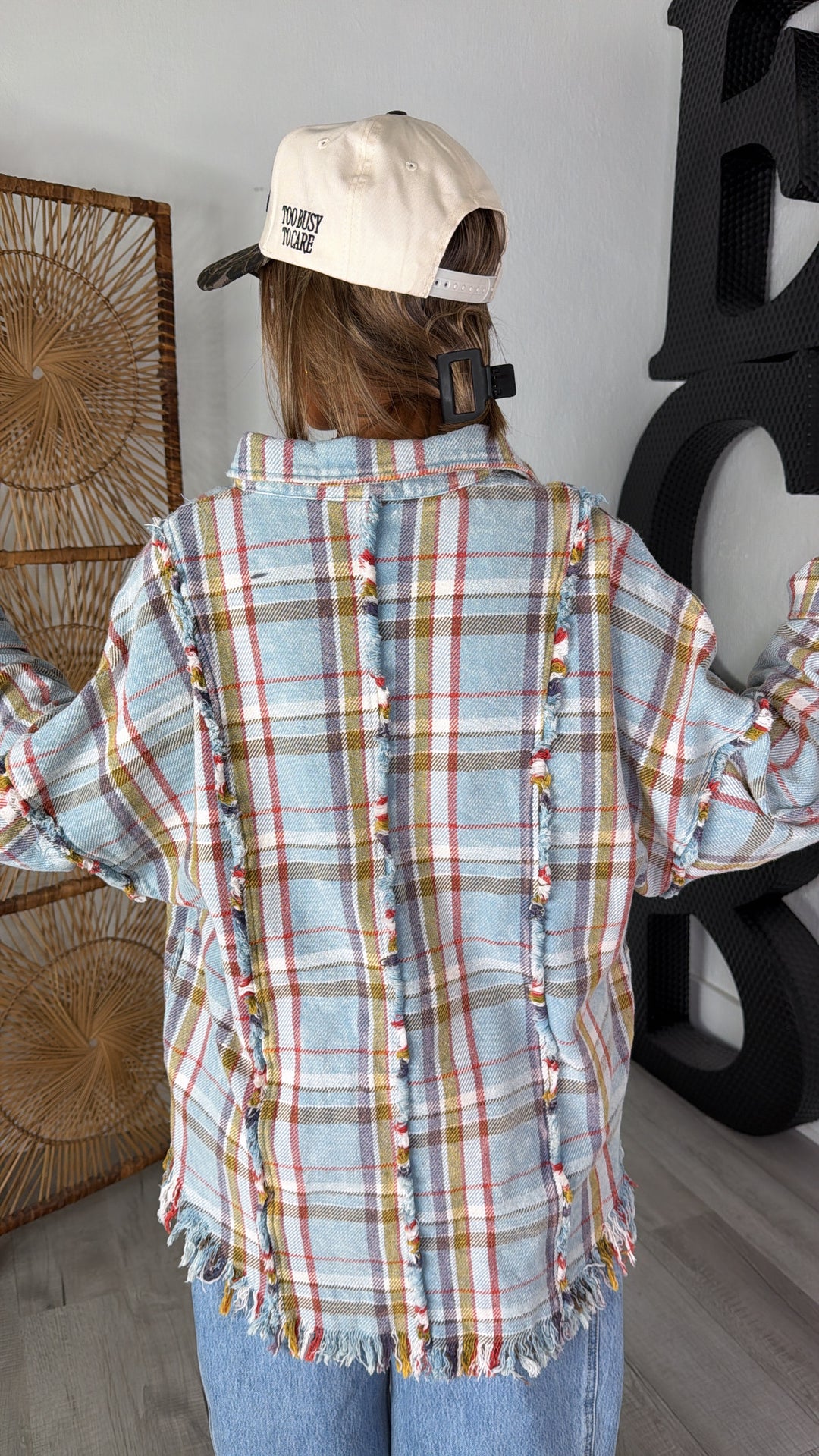 Sunbleach Flannel Top, Lt. Blue