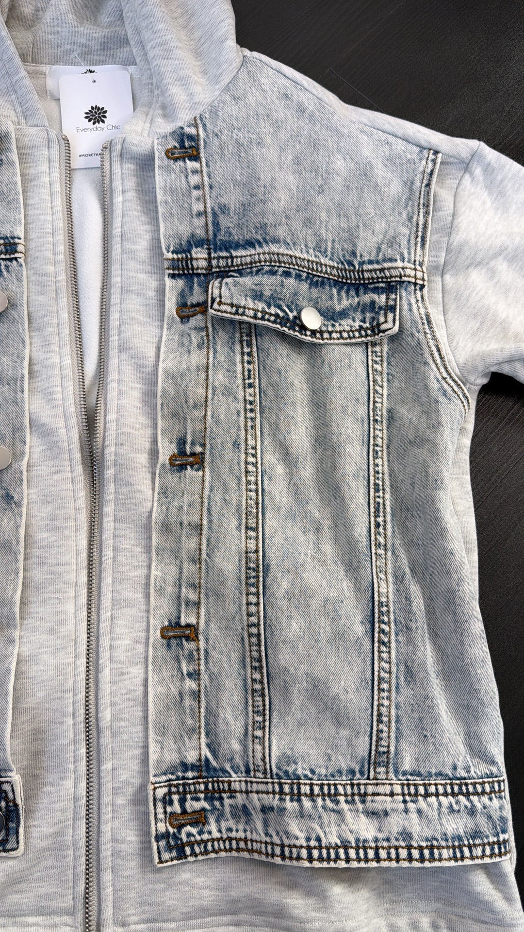 Blue Haven Zip Up, Denim/Grey