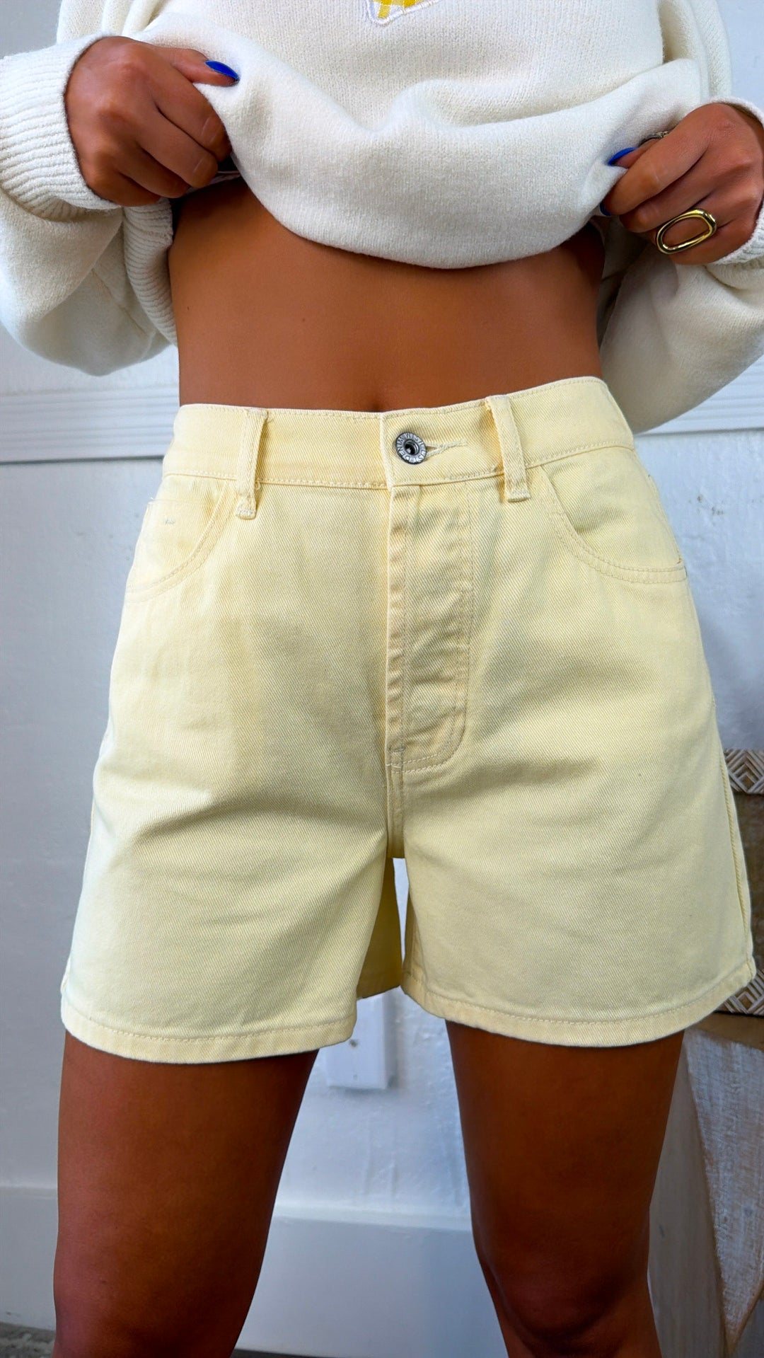 Sunny Street Denim Shorts, Daisy