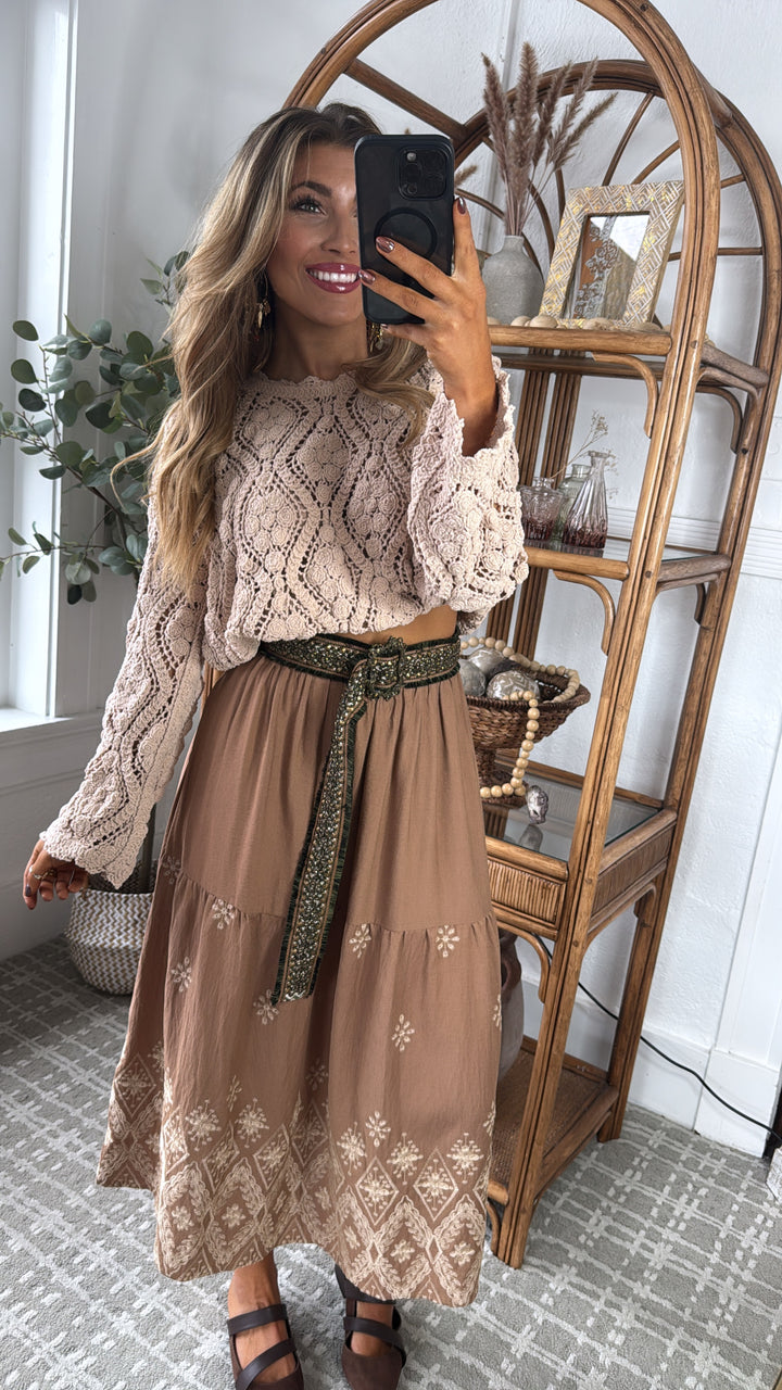 Fallen Marrow Maxi Skirt, Camel