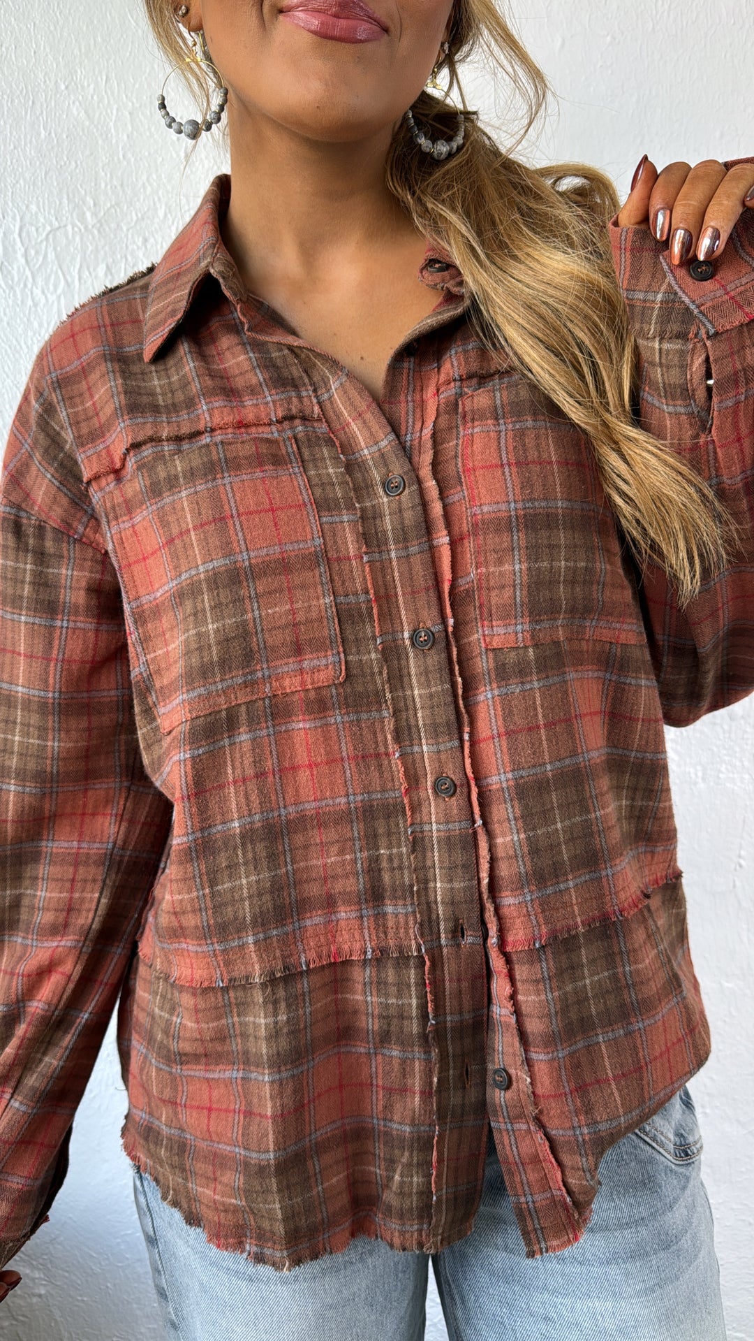 Rust Color Flannel Campfire Cozy Flannel, Rust – Everyday Chic Boutique