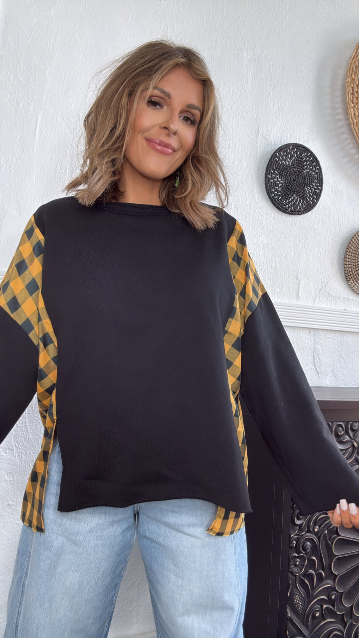 Jack O' Lantern Sweater Top, Black