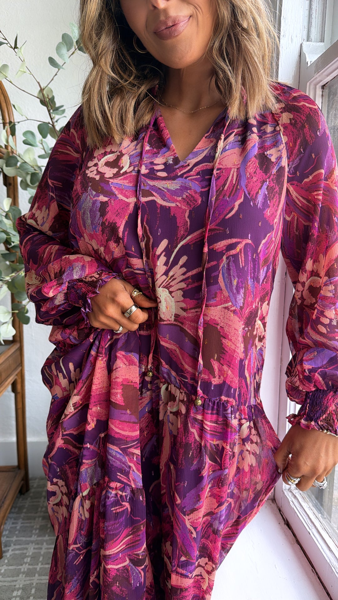 Violet Dusks Maxi Dress, Purple Multi