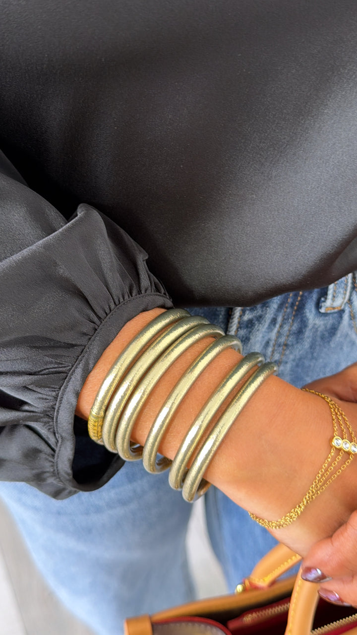 BuDhaGirl: Etoile All Weather Bangle (Set of 6)- Serenity Prayer