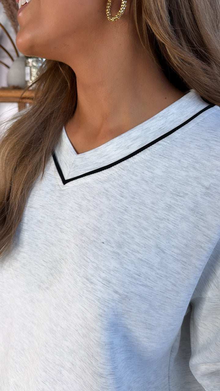 Eastside V-Neck Sweatshirt, Heather Grey