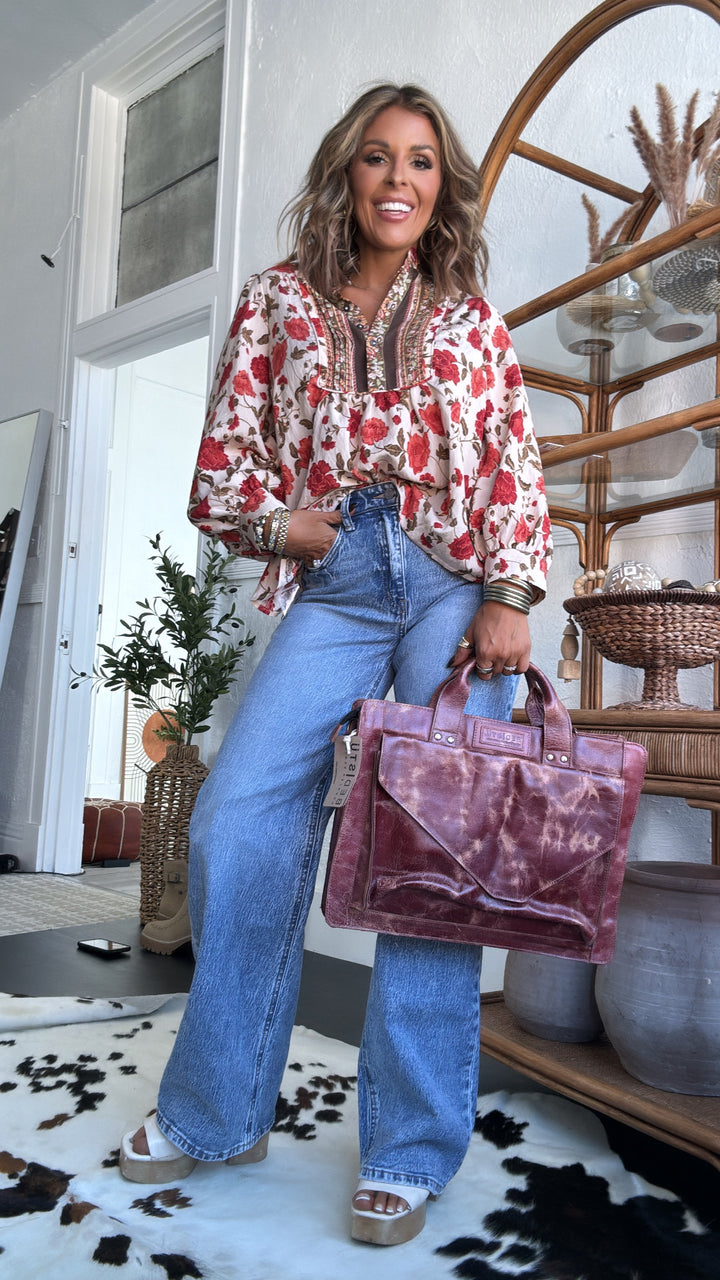 Russet Bloom Blouse, Ecru