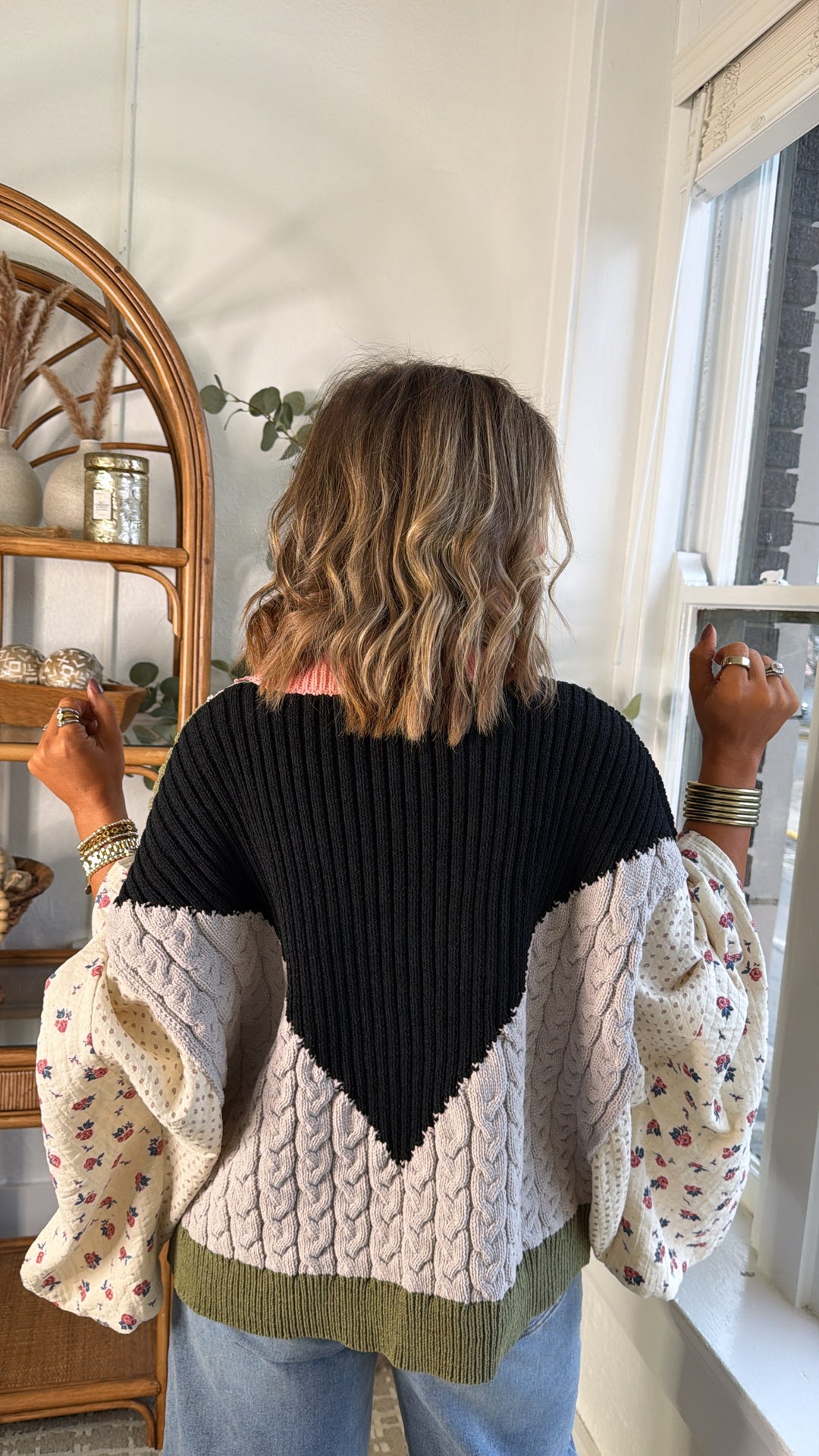 Fable Stitch Button Up, Black Multi