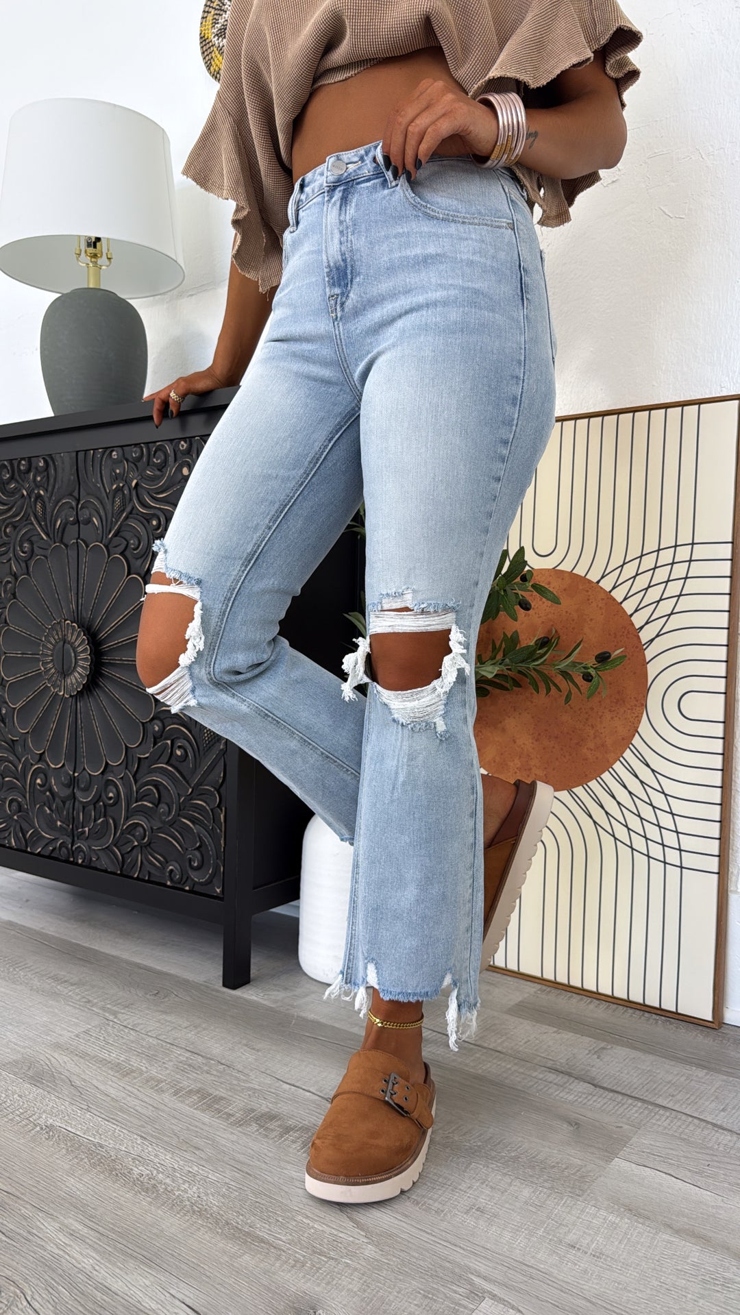 Stevie Straight Leg Jean, Light Wash RISEN