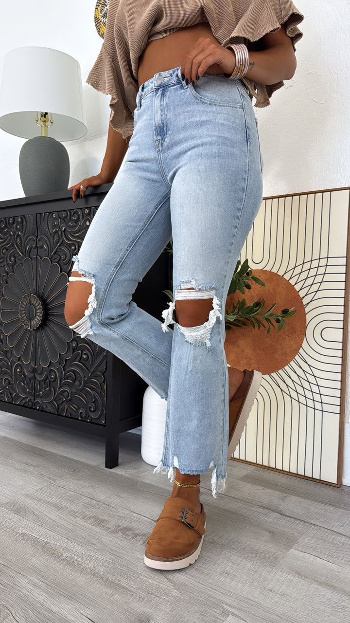 Stevie Straight Leg Jean, Light Wash RISEN