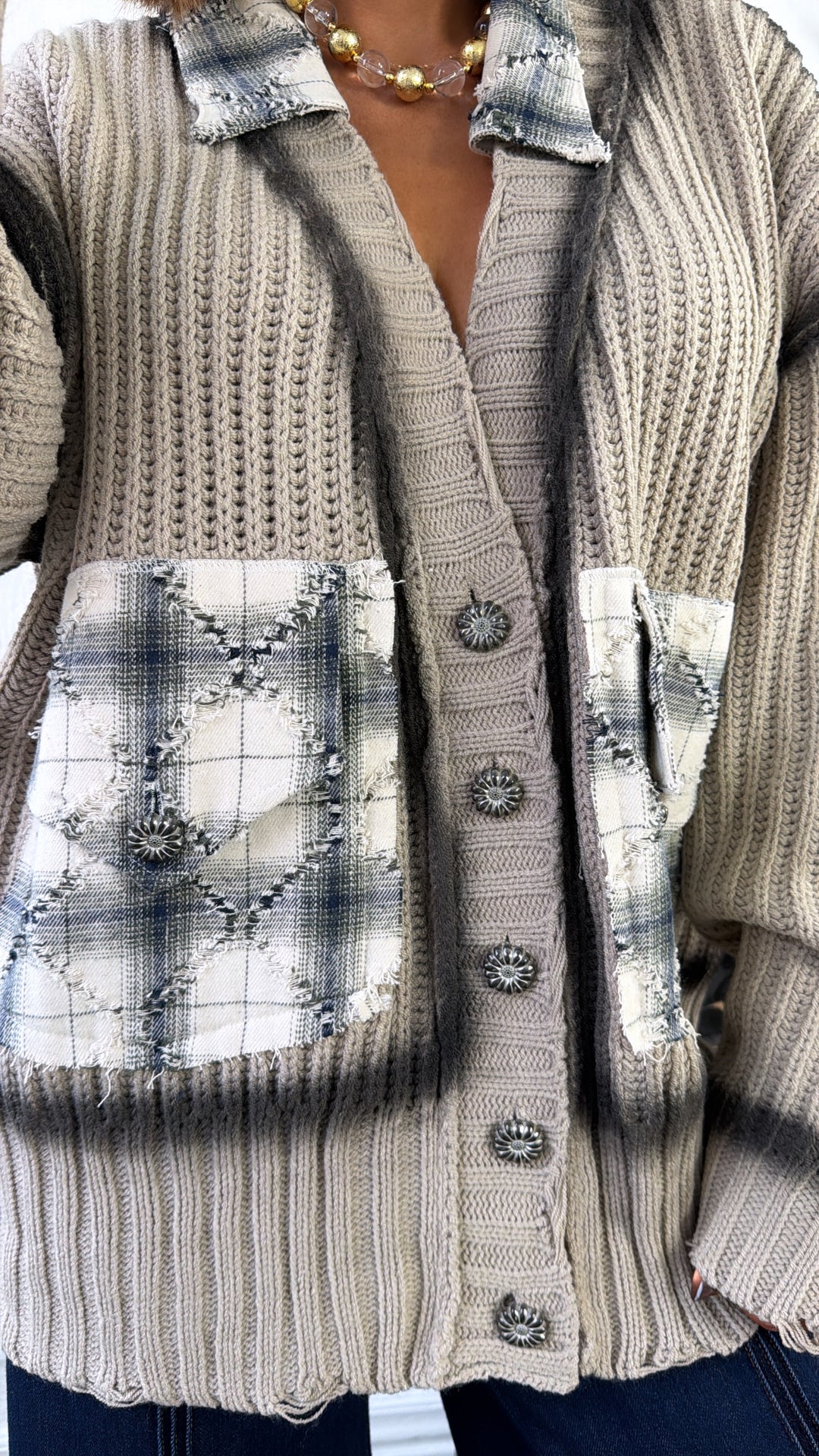 Wool & Woods Knit Cardigan, Taupe