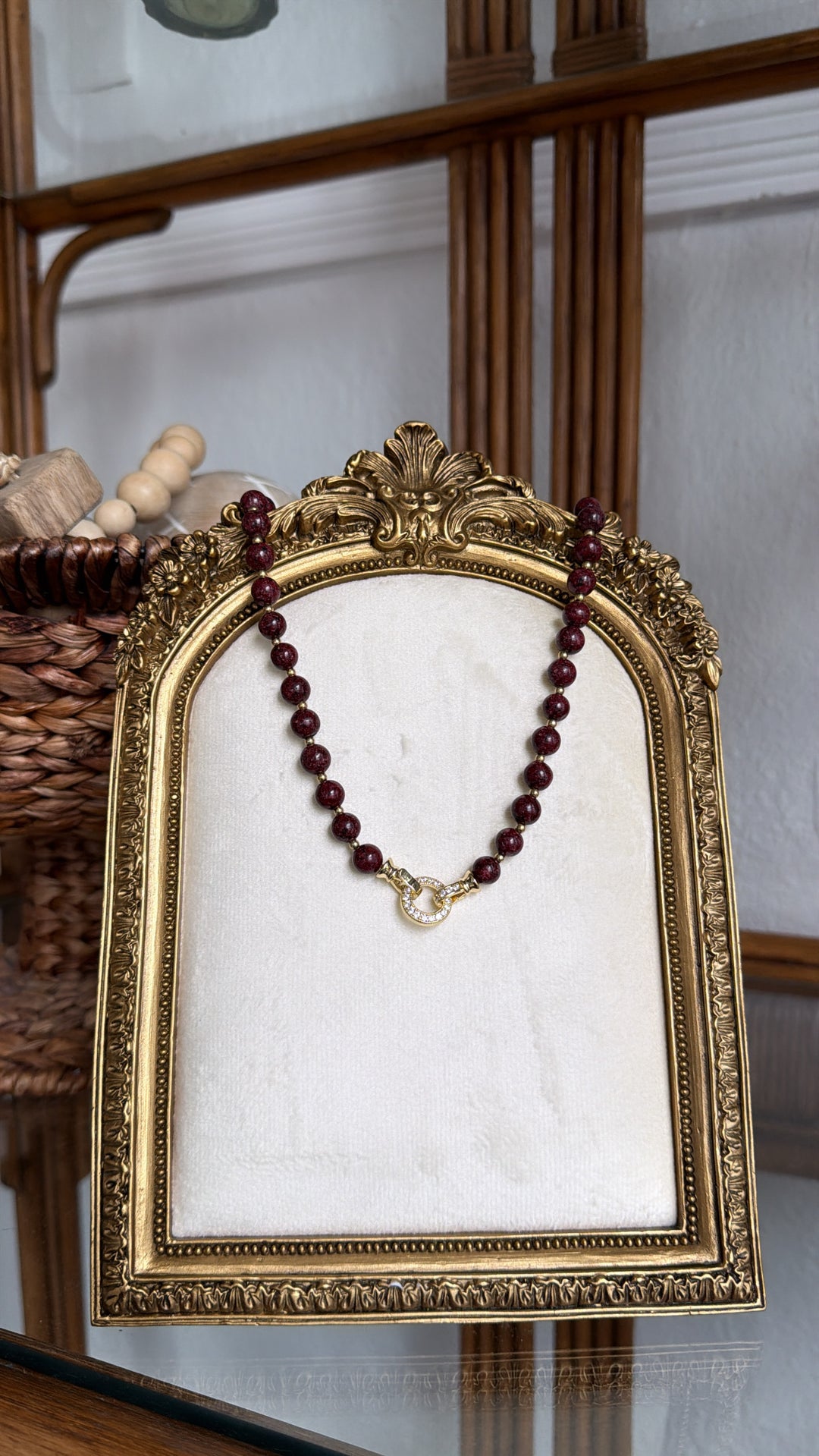 Treasure Jewels: She's the One Beaded Necklace, Burgundy