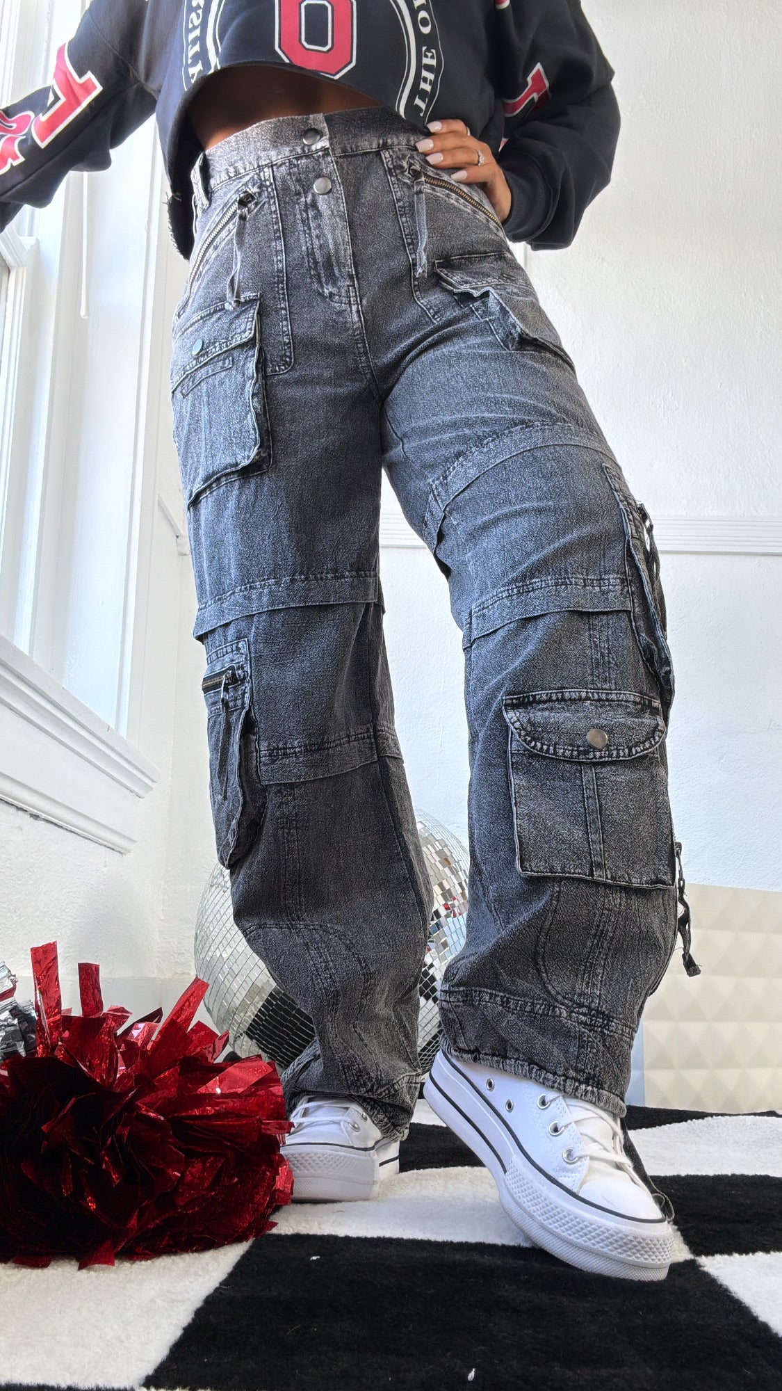 Oli & Hali : Mineral Washed Cargo Pants, Charcoal – Everyday Chic