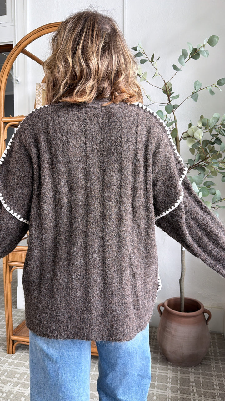 Rosewood Manor Cardigan, Dark Brown