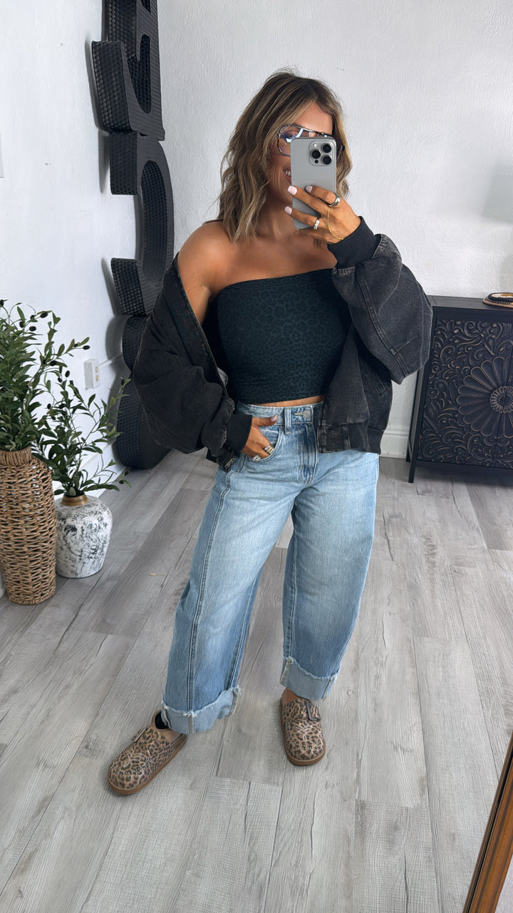 Leopard Tube Top, Forest Night