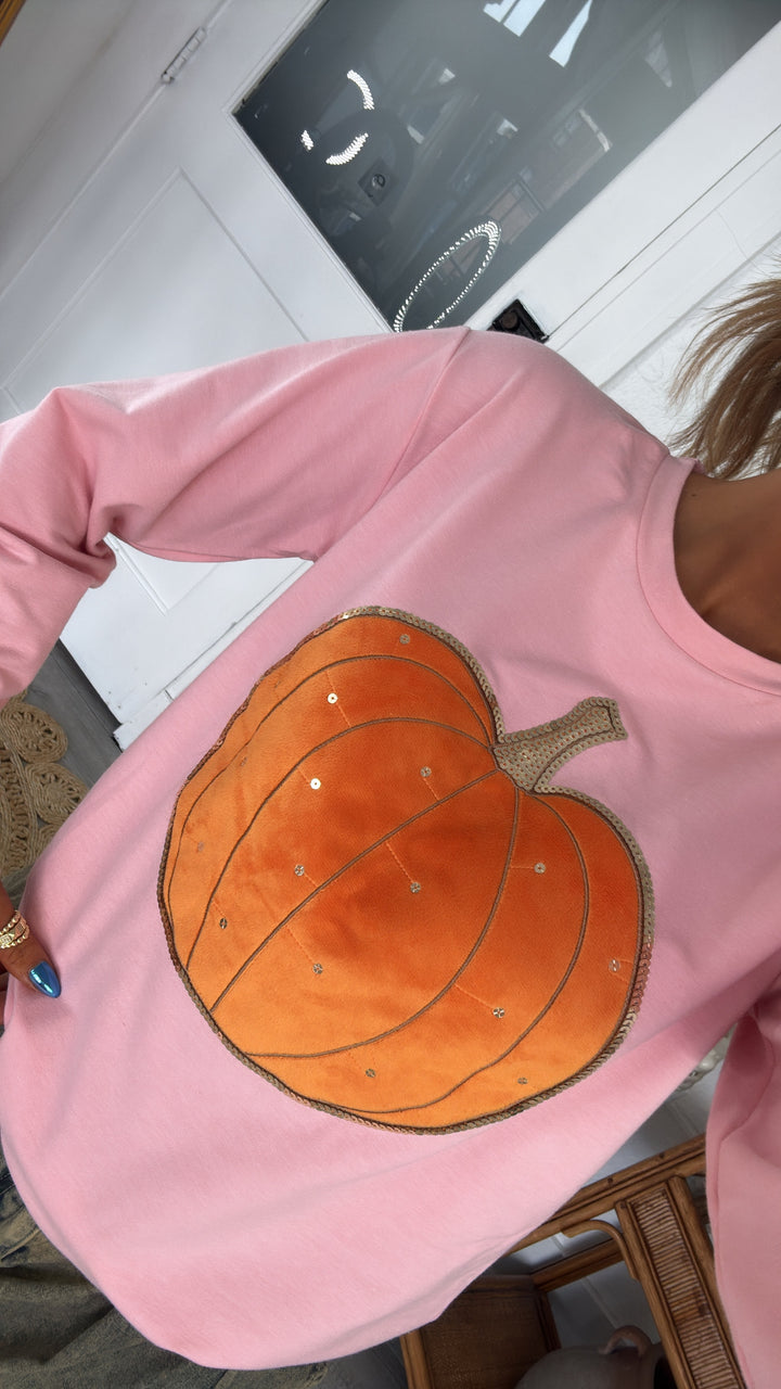 Pumpkin Patch Cutie Crewneck, Pink