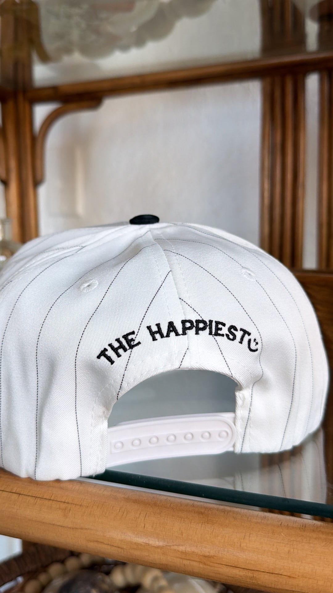 3D Happy Ball Cap, Black/White