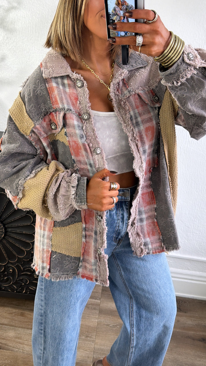 Maple & Threads Jacket, Black Denim Multi