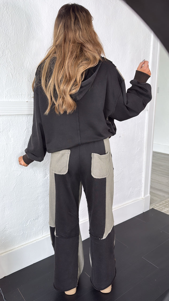 Urban Chic Waffle Knit Pant, Black