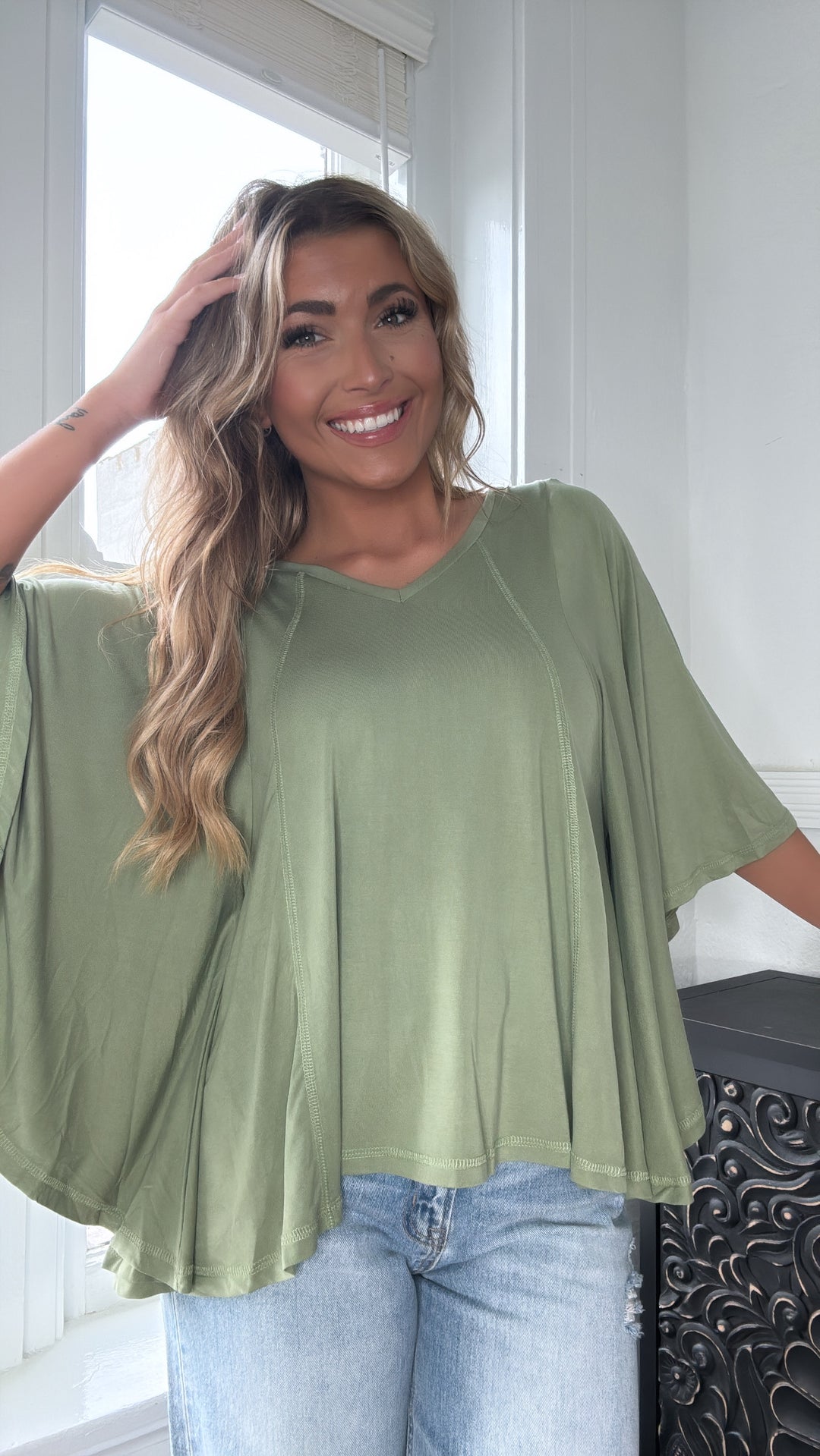 Sweet & Simple Top, Olive