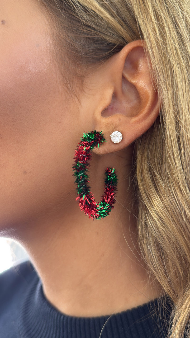 Christmas Tinsel Wreath Hoops, Multi