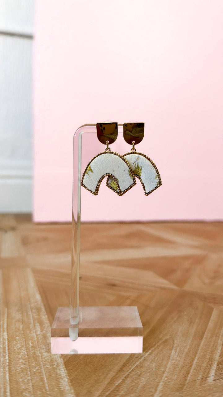 Golden Printed Earring, Gold