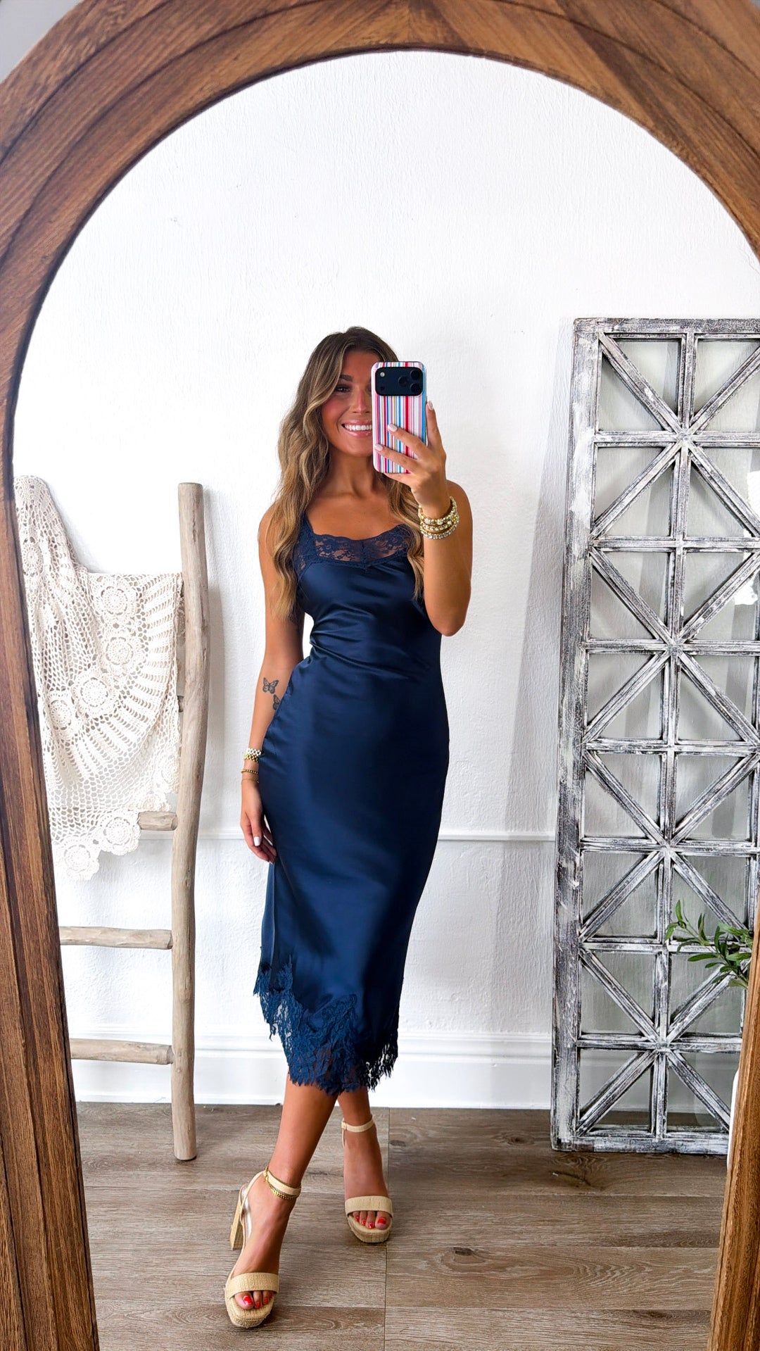 Life Is Beauty Midi Dress, Navy