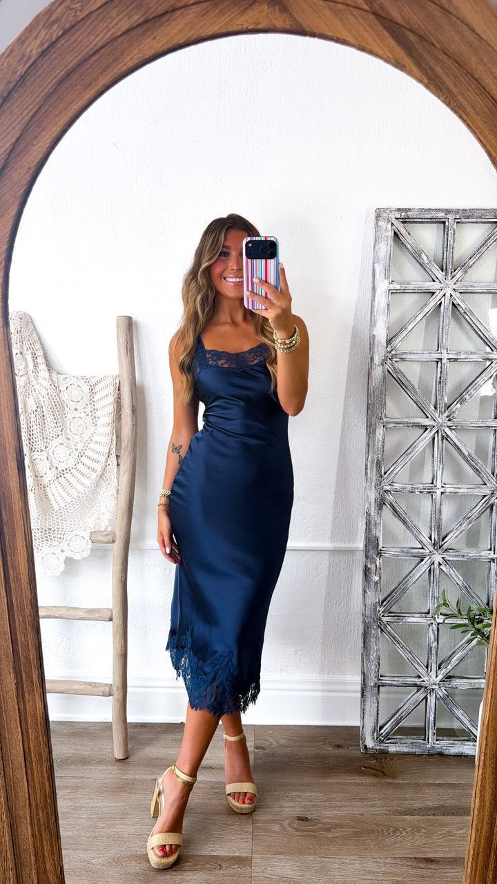 Life Is Beauty Midi Dress, Navy