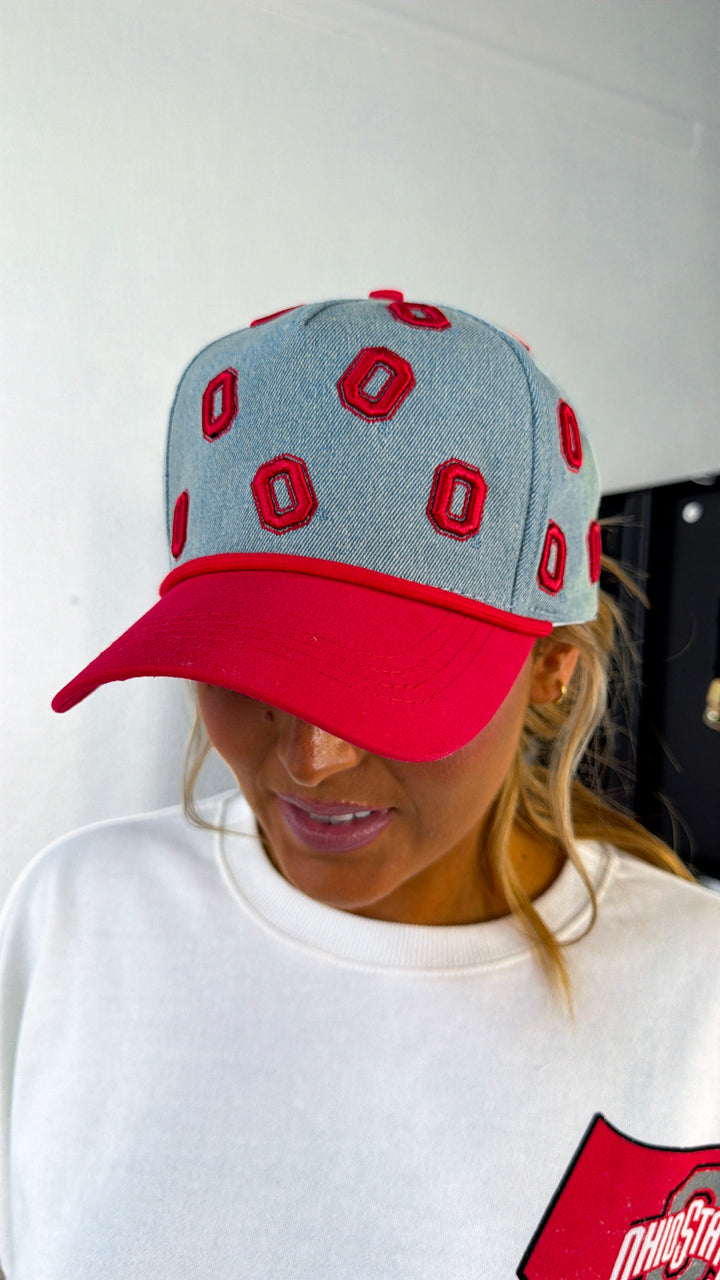 Block O Denim Cap, Medium Wash