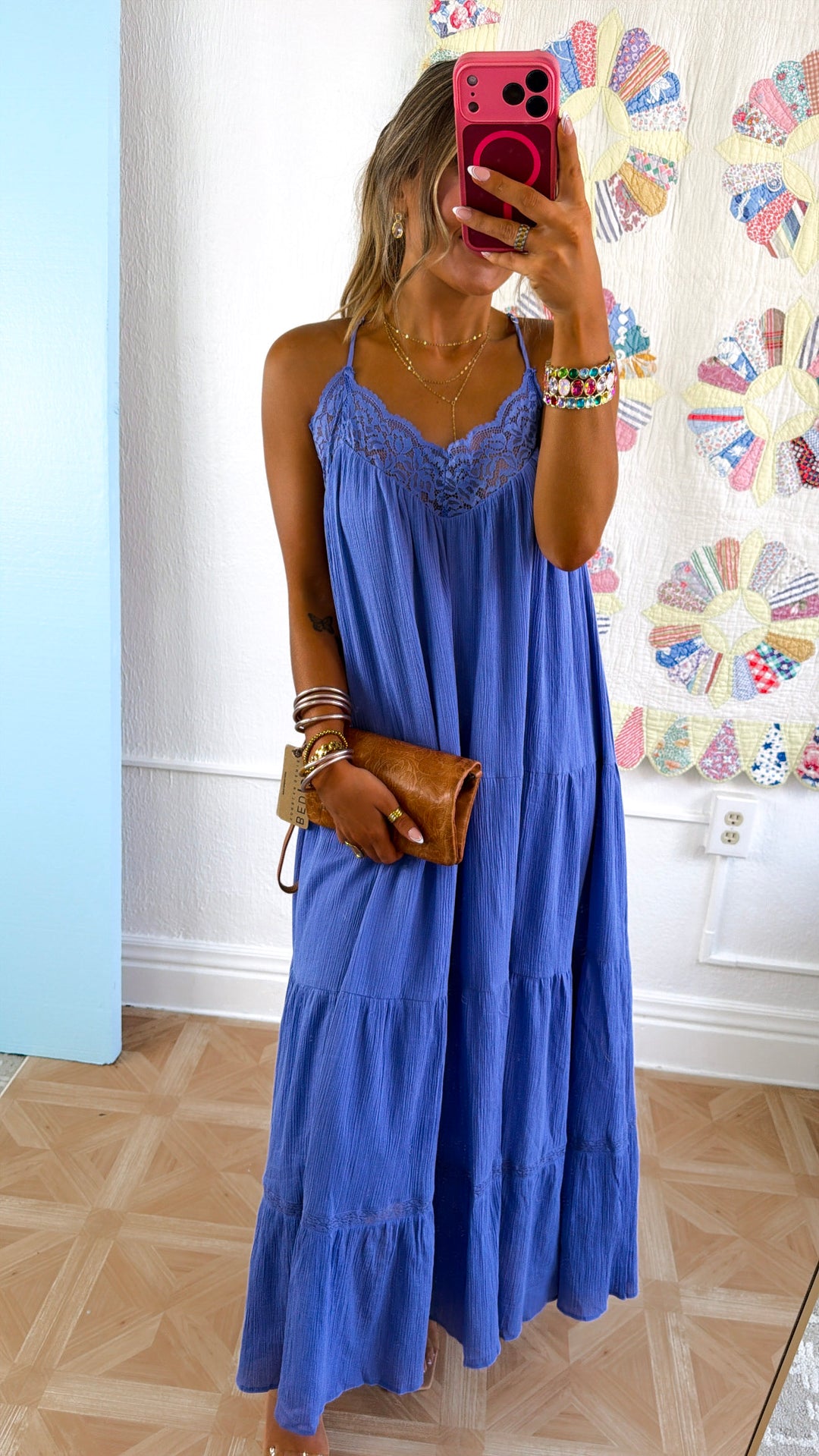 Marlowe Fields Midi Dress, Blue Lavender Medium