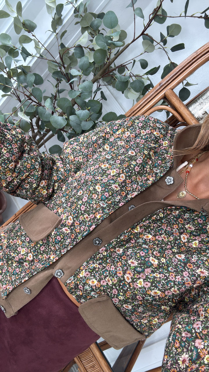 Garden Of Us Jacket, Chocolate Floral