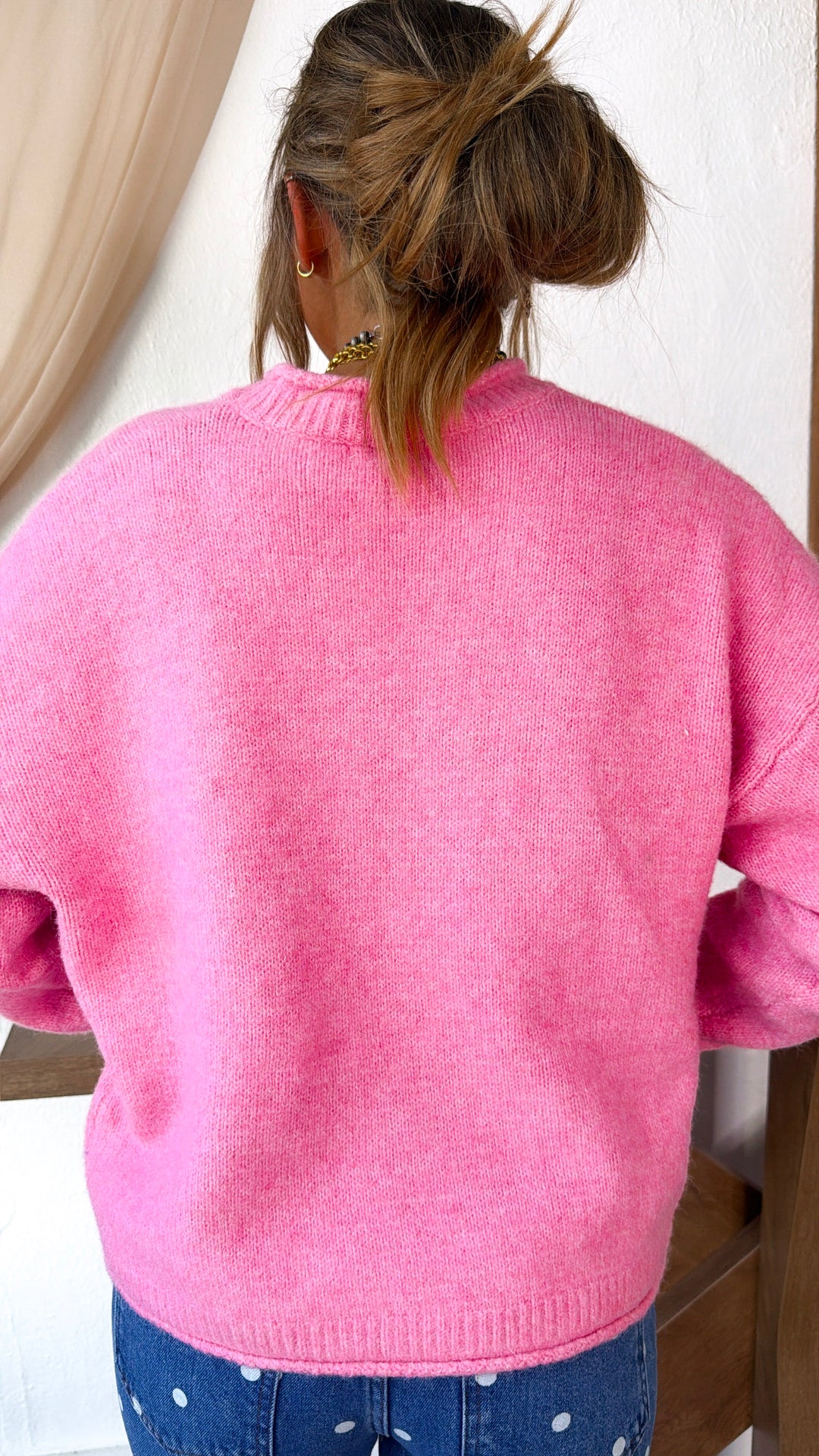 On The Farm Cow Sweater, French Pink