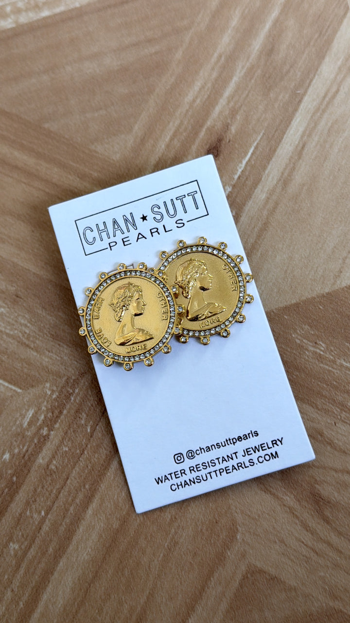 Love Each Other More Coin Earring