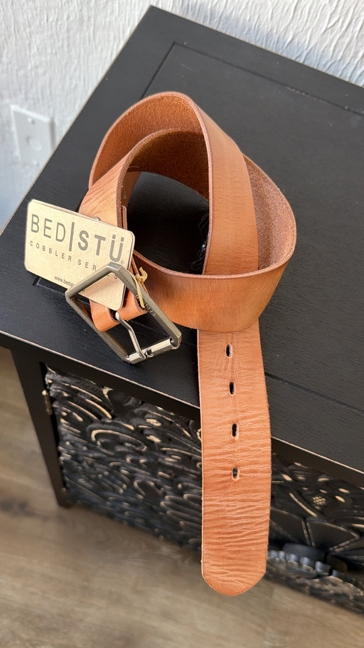 Hobo Leather Belt, Tan Rustic