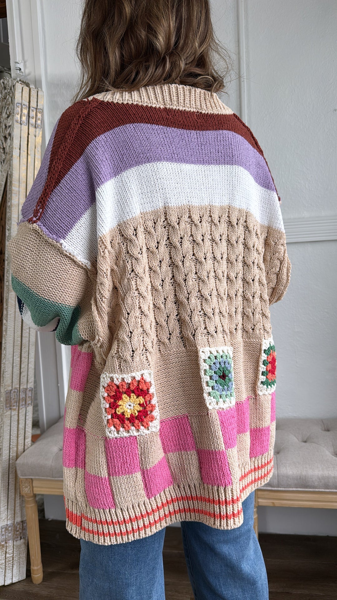 Sophie Color block Cardigan, Multi
