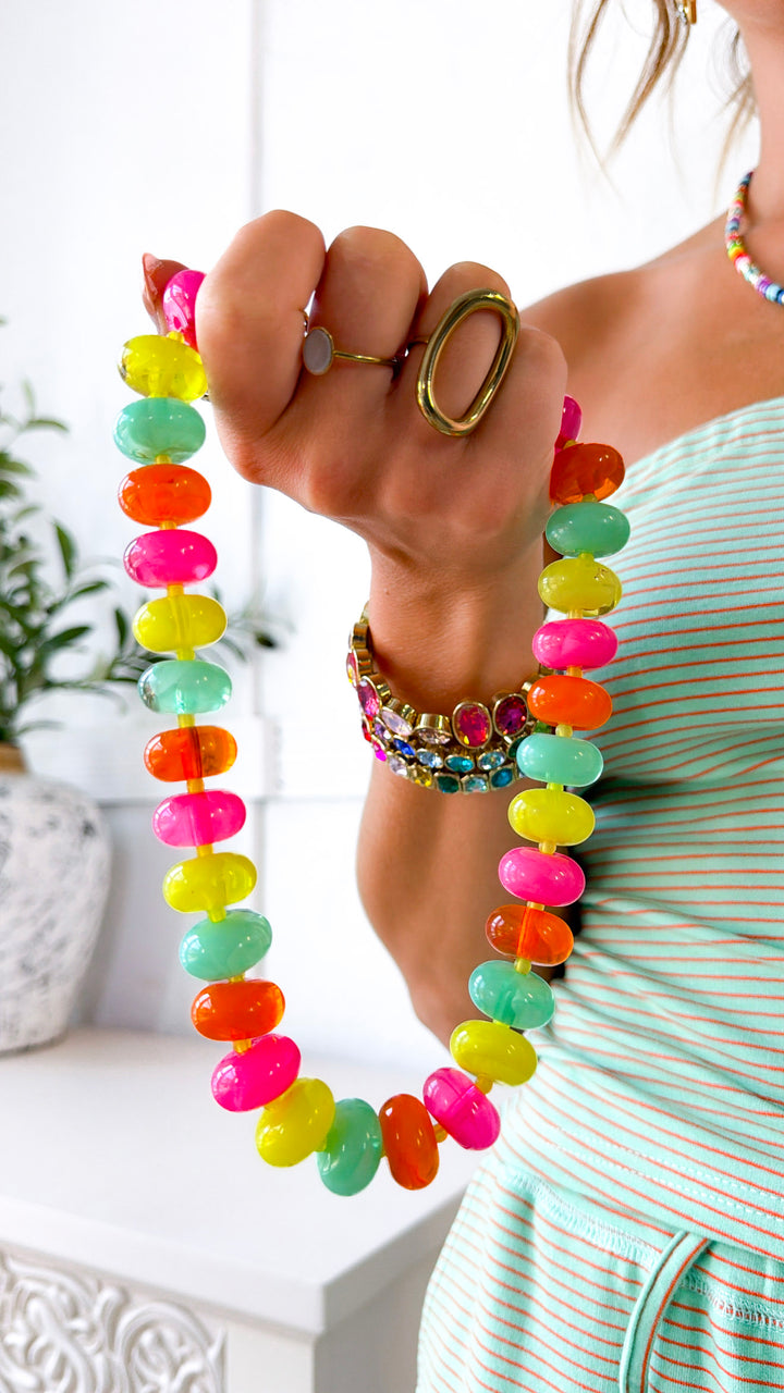 Sugar Beads Multi Necklace, Bright