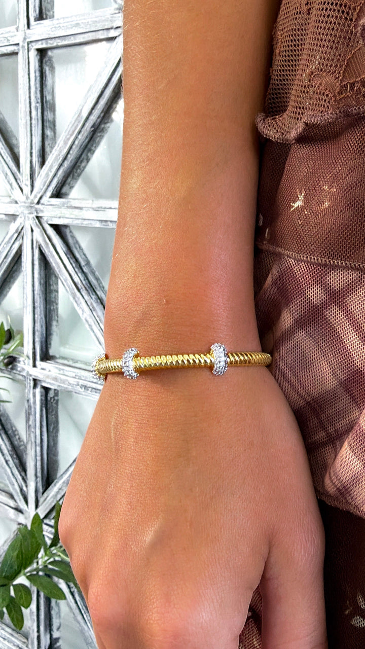 Treasure Jewels: Textured Gold & Silver Bangle