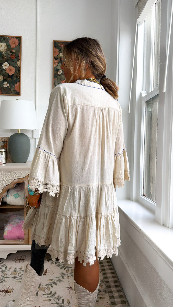 Marina Bliss Mini Dress, Natural Multi
