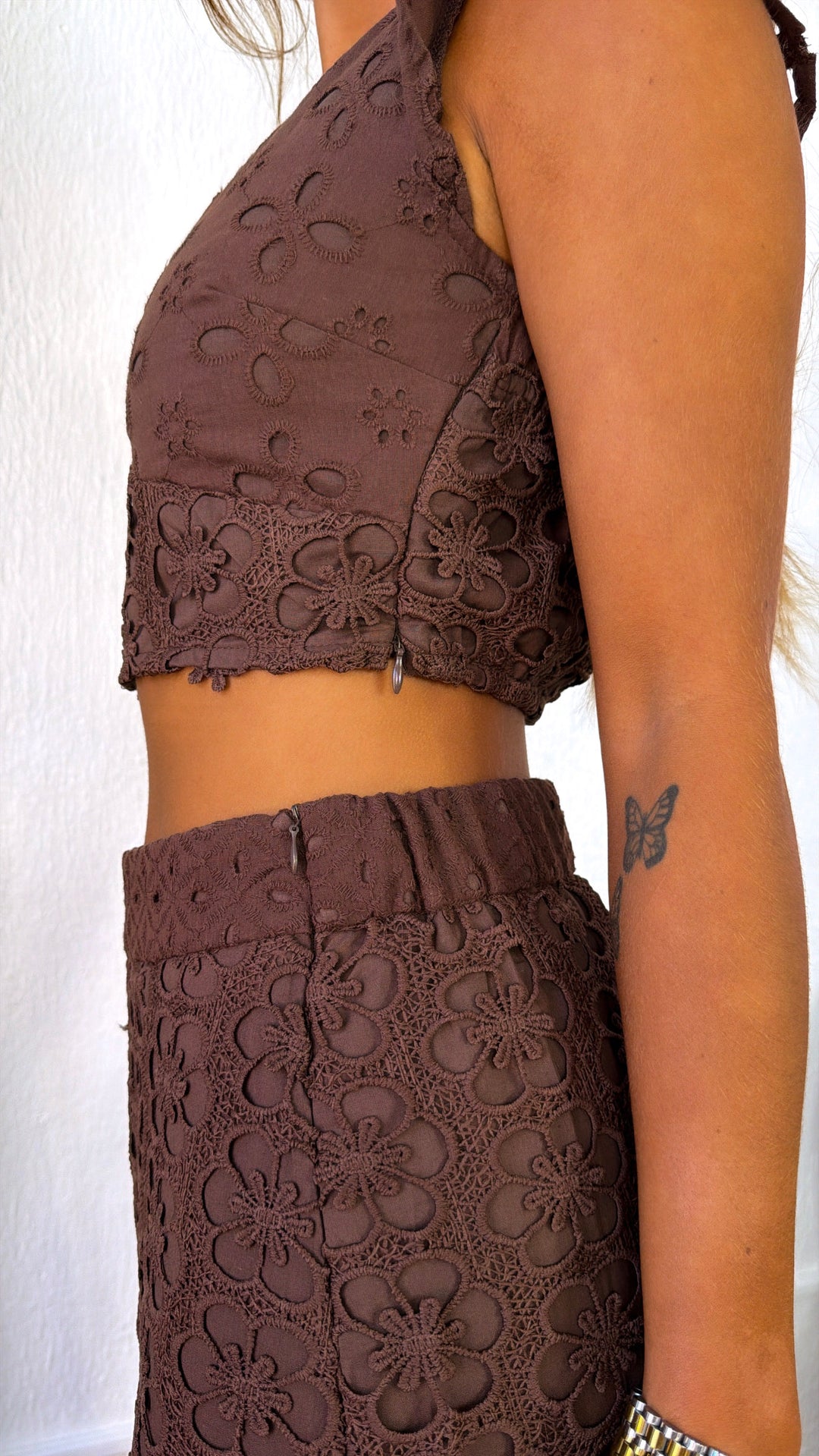 ECB Exclusive: Sunseeker Eyelet Boho Set, Chocolate Brown