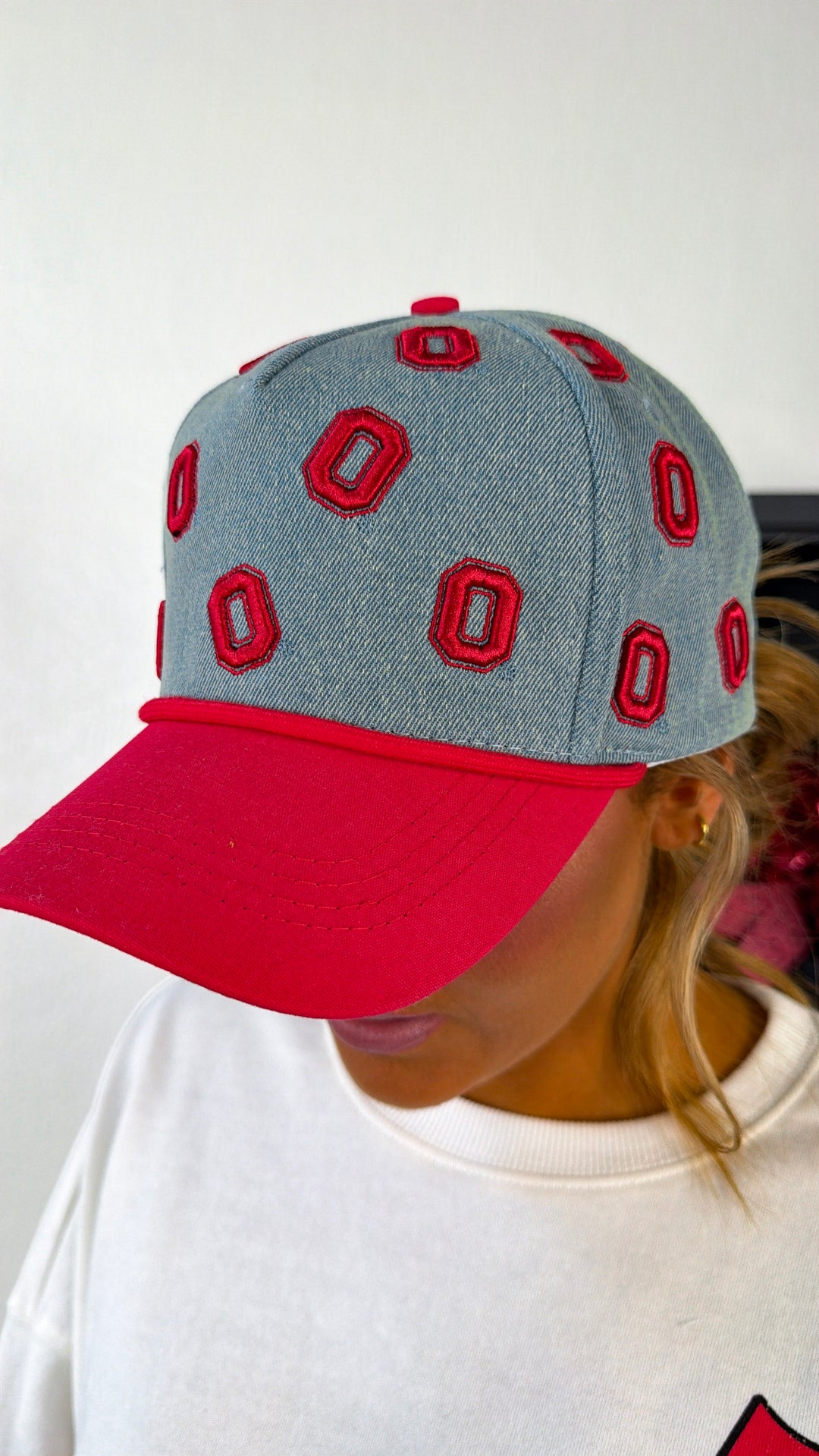 Block O Denim Cap, Medium Wash