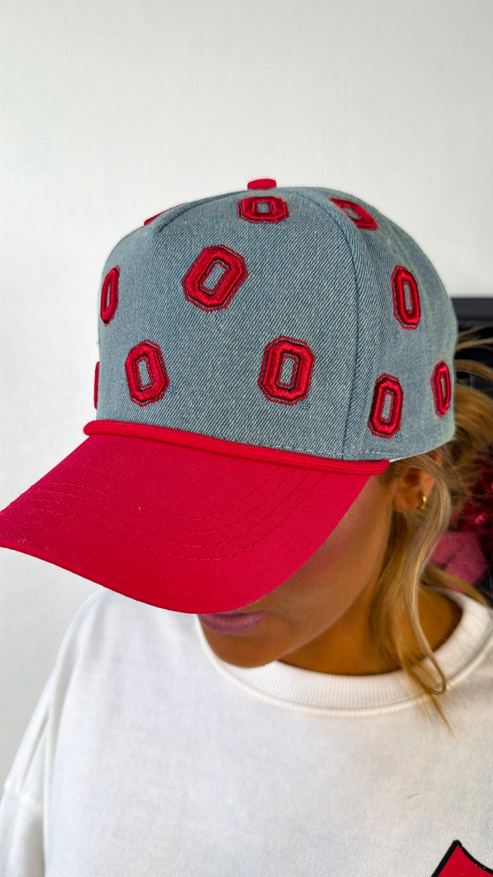 Block O Denim Cap, Medium Wash