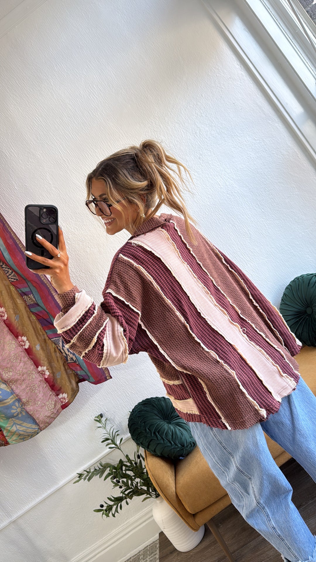 Lilou Vintage Cardigan, Wine Combo