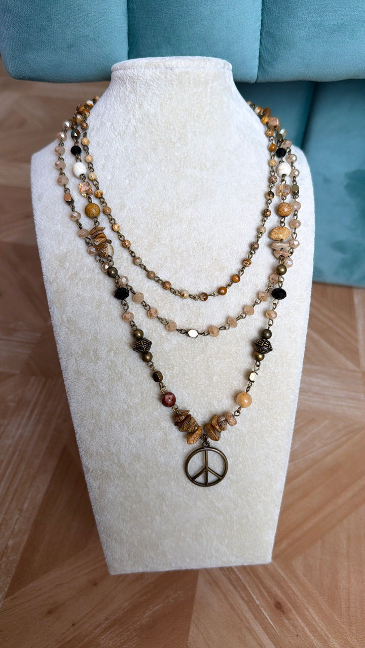 Boho Peace Layered Necklace
