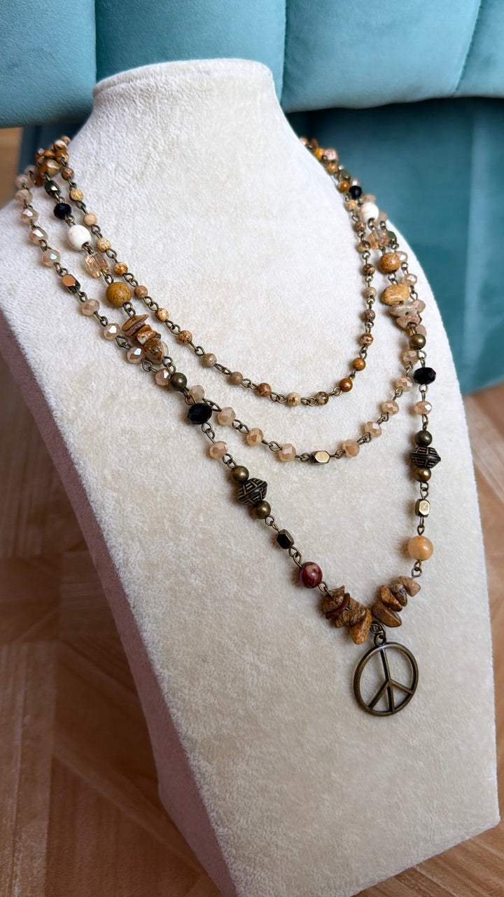 Boho Peace Layered Necklace