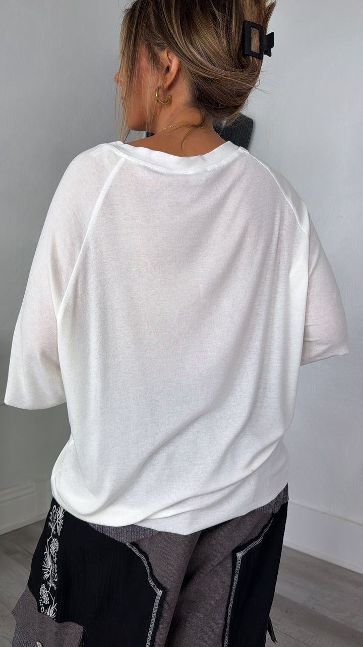 DOORBUSTER: All Day Ease Slouchy Tee, Off White