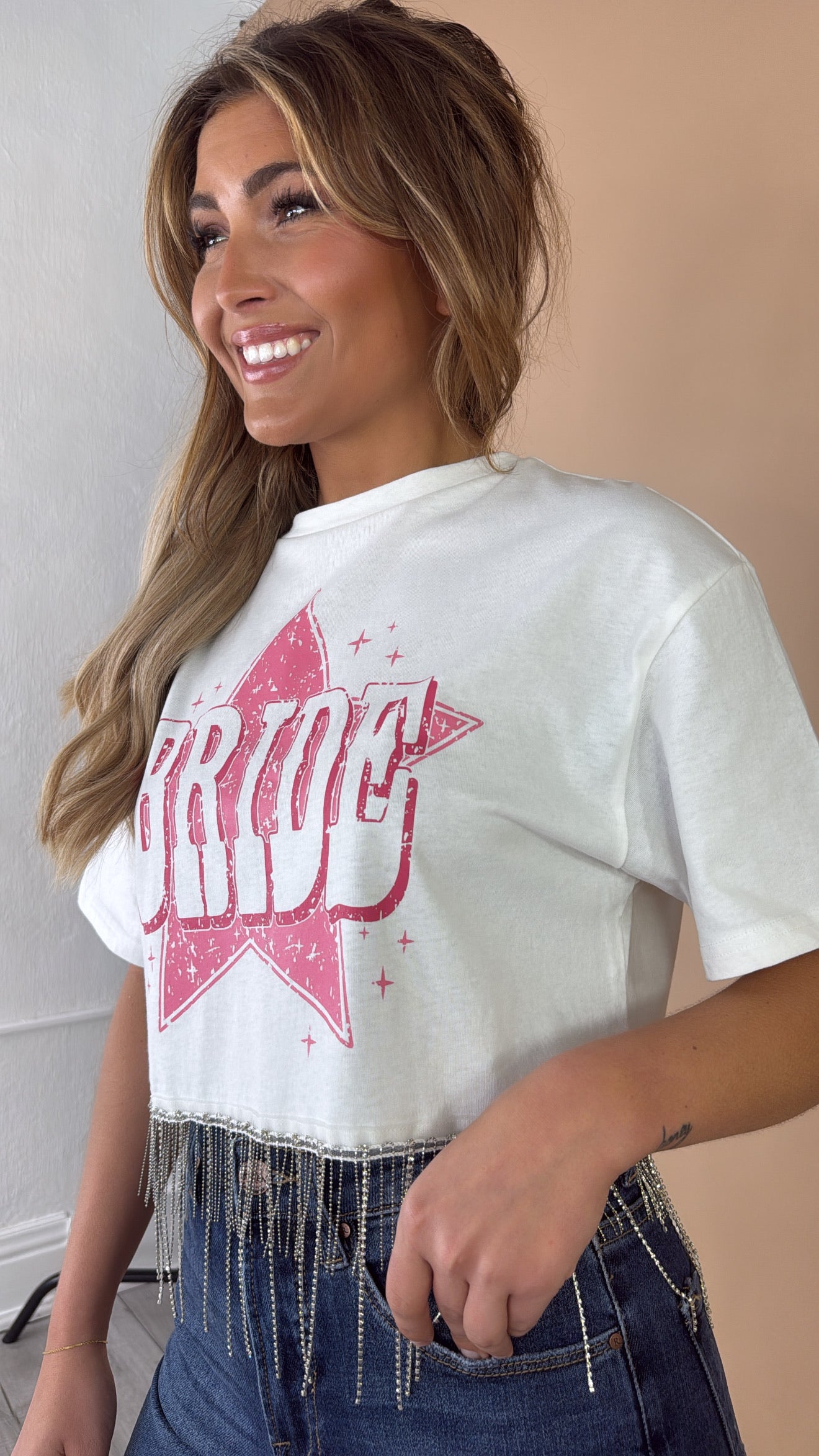 Bridal Rhinestone Tee, White – Everyday Chic Boutique