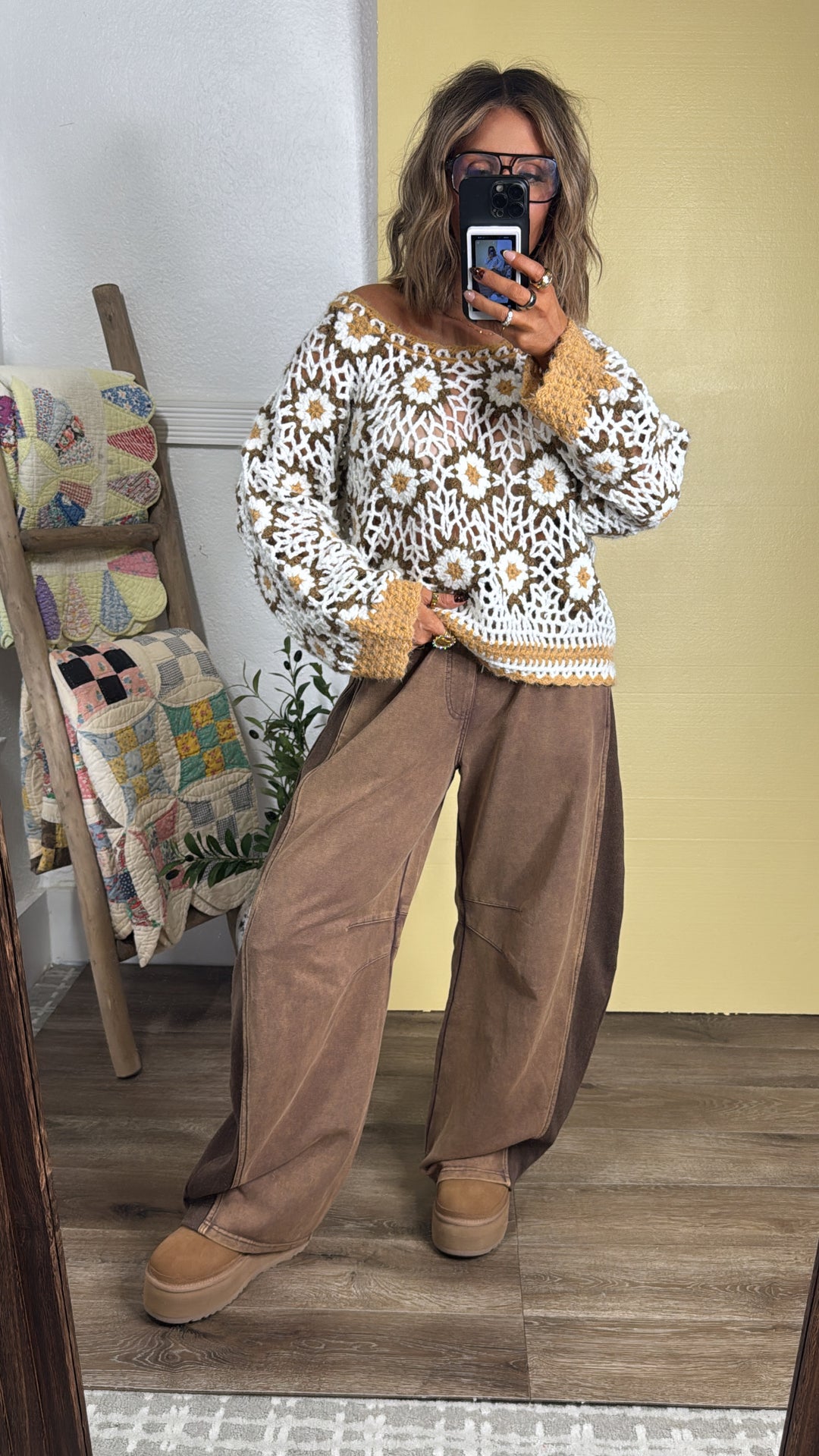 Trend Setter Barrel Leg Sweatpant, Brown