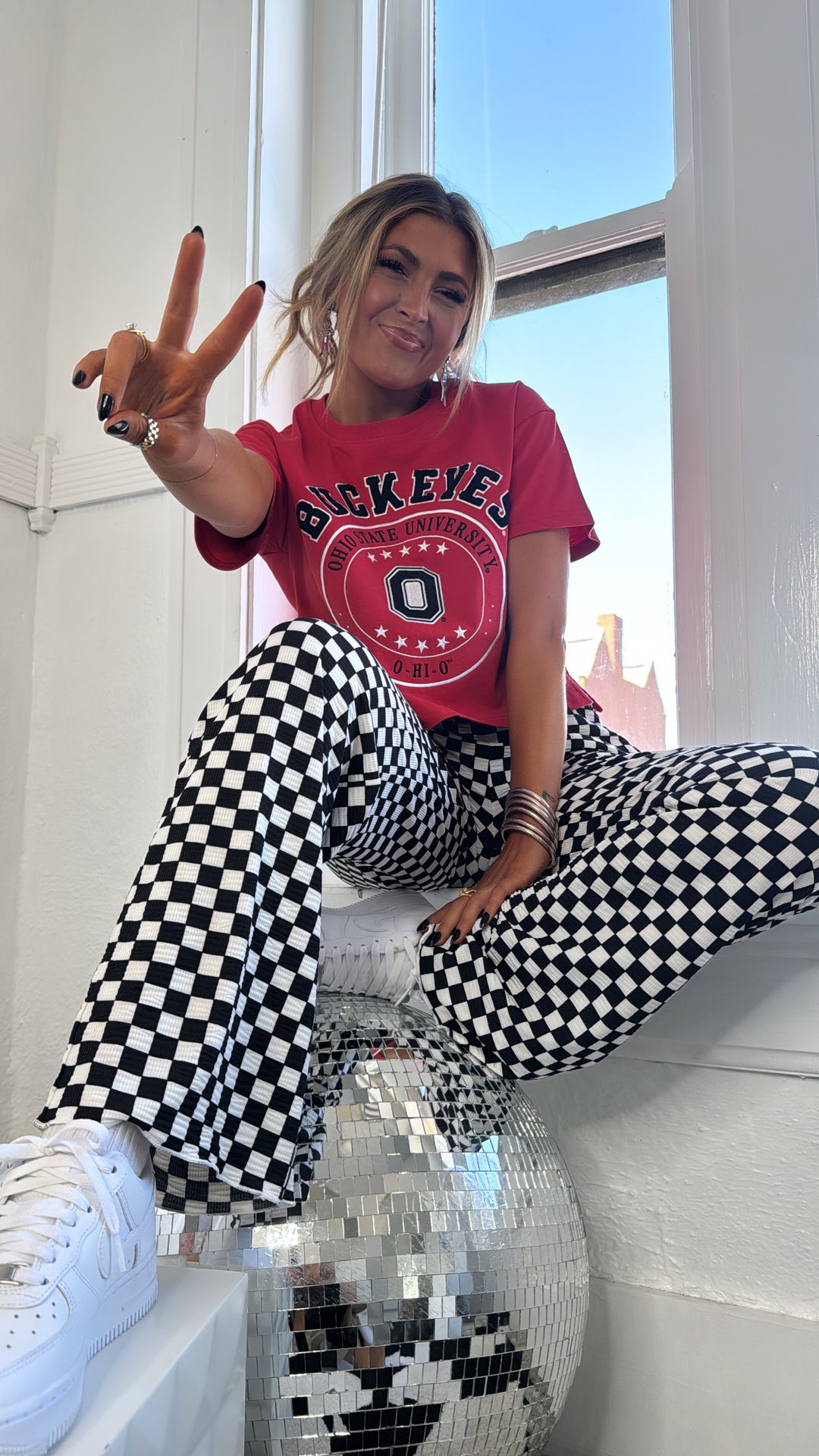 Big O Cropped Graphic Tee, Red